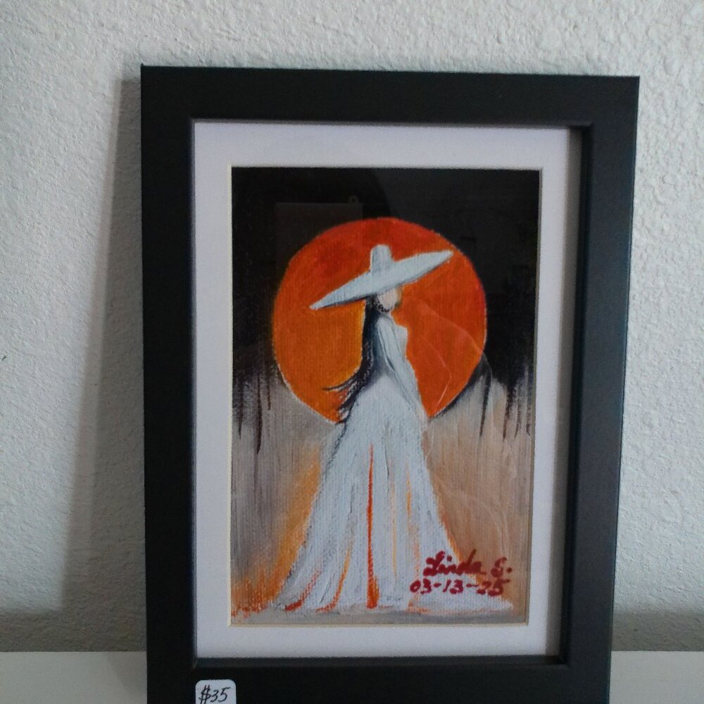 Orange Sun Girl art print